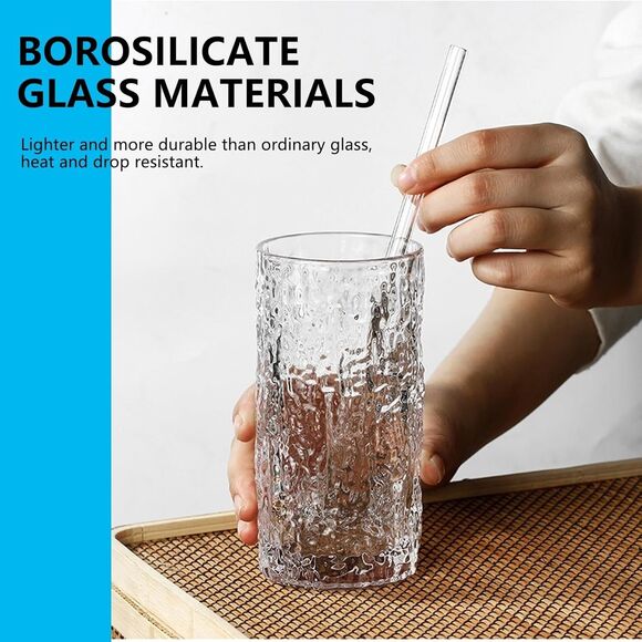50 ct Reusable Glass Straws, 8mm Clear Drinking Straws Straight Glass Straws, - Picture 4 of 4